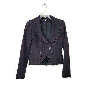 Alvin Valley Black Cropped Tuxedo Style Jacket